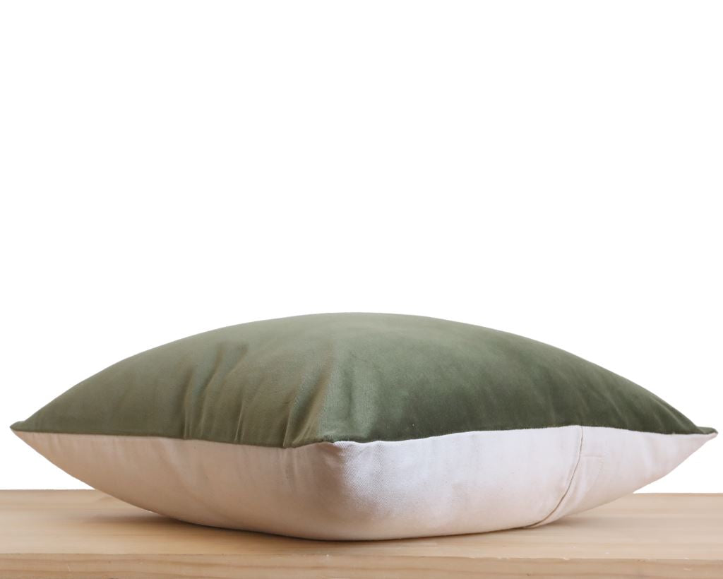 Velvet Pillow Cover, Olive Decorative Pillows Coterie Brooklyn