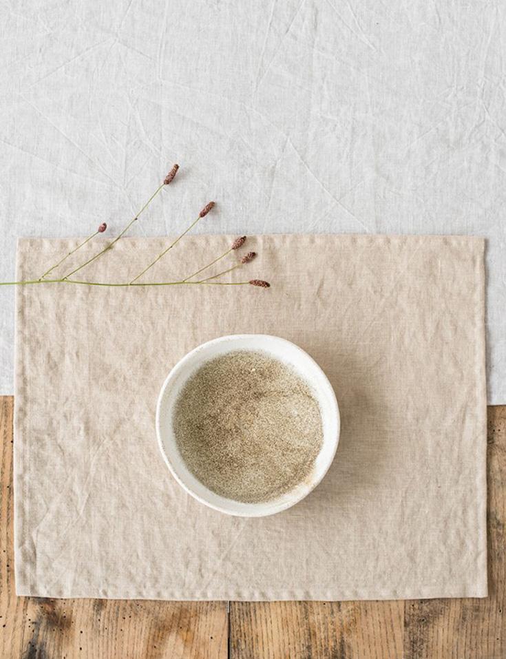 Linen Placemat Set, Natural Kitchen Linens Sets Magic Linen