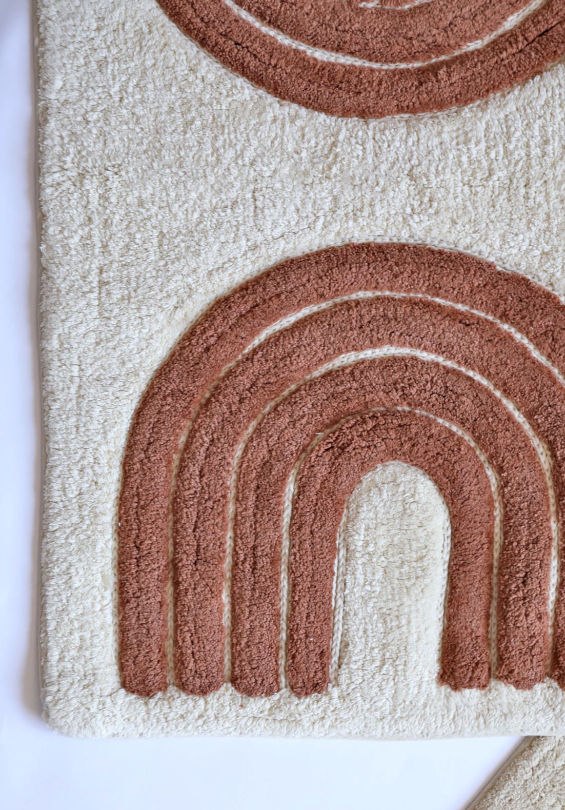 Sola, Cream and Rust Bath Mats & Rugs Jamasi