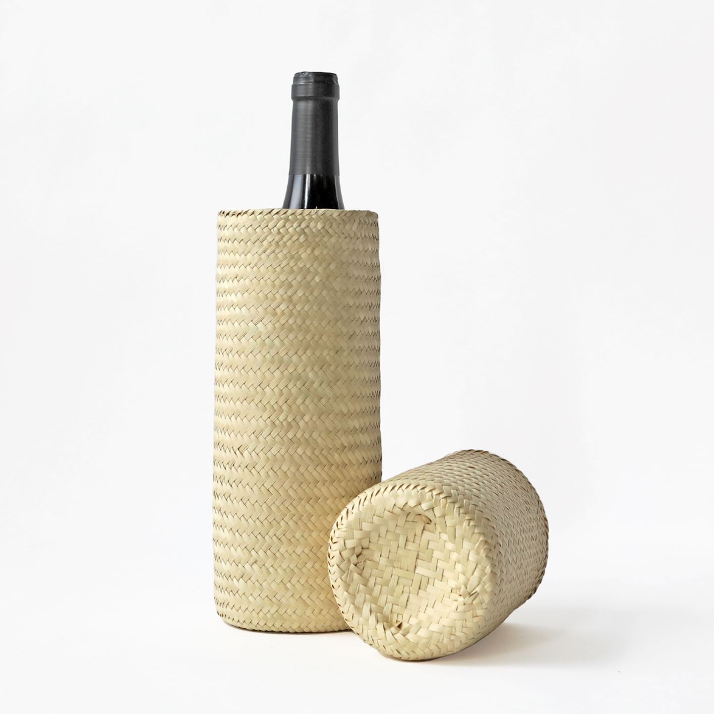 Palm Leaf Bottle Cover, Natural Decor Coterie Brooklyn