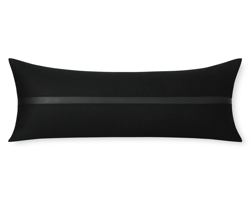 Antibes, All Black, Large Lumbar Pillow