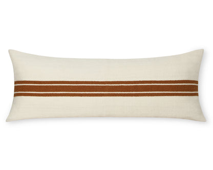 Montague in Cream and Rust, Large Lumbar Wool Pillow