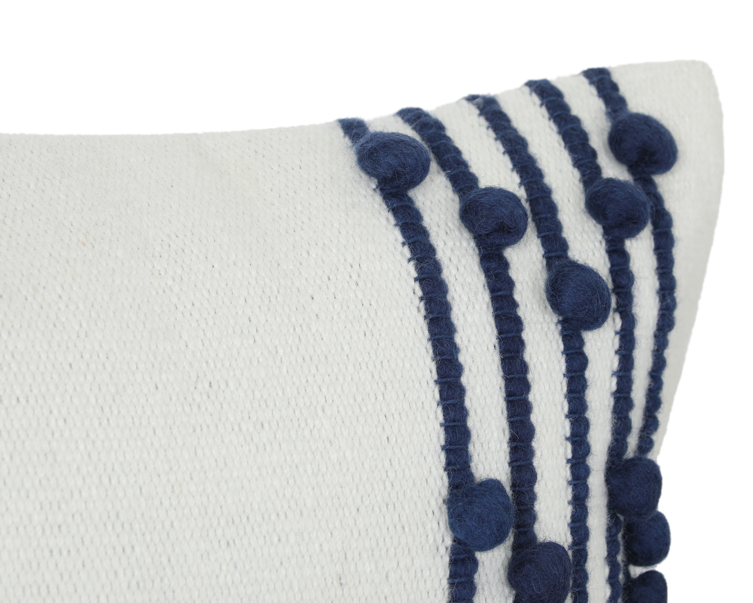 Faryll in Cream and Midnight Blue, Wool Pillow Cover