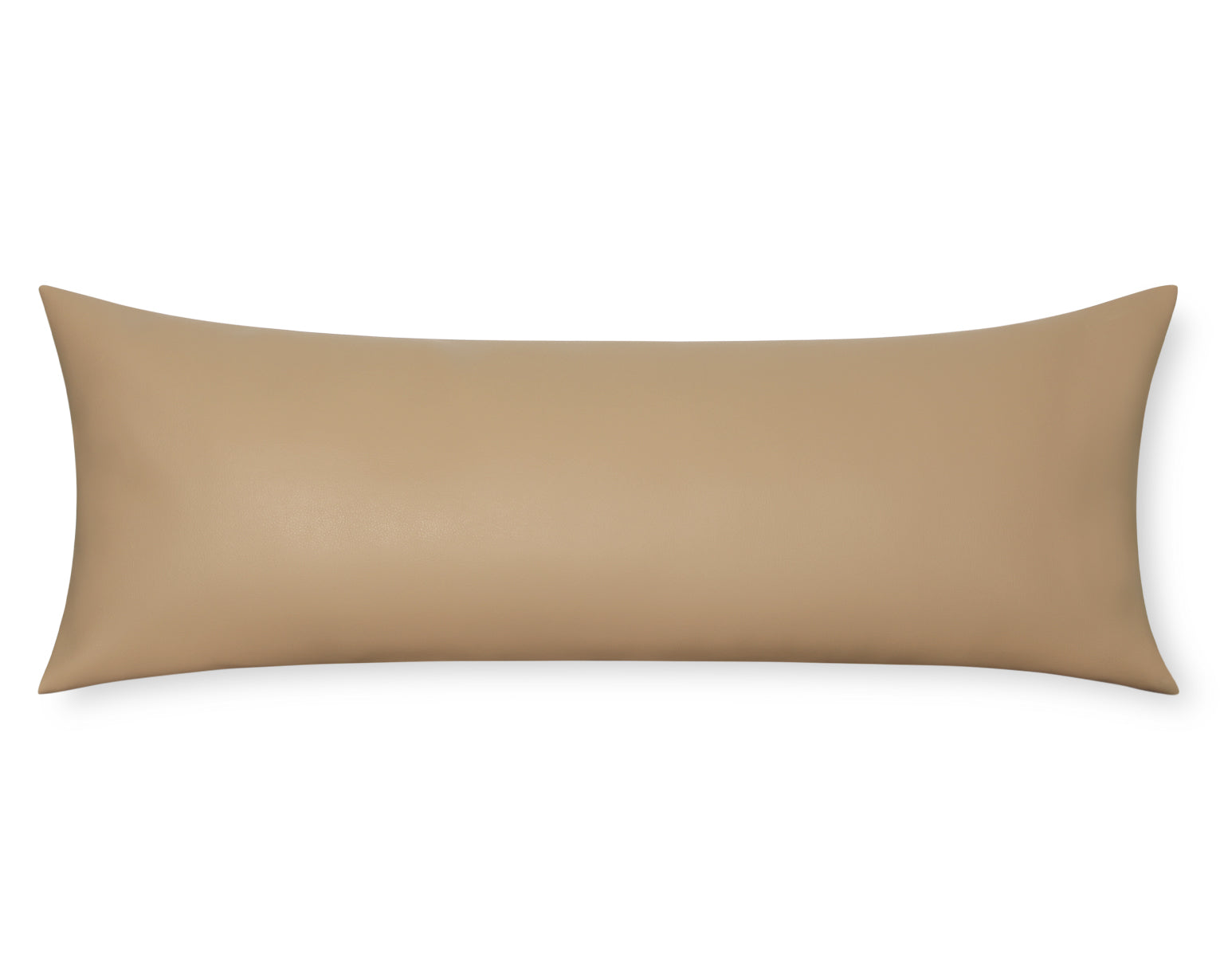 Naima in Cream, Large Lumbar Faux Leather Pillow