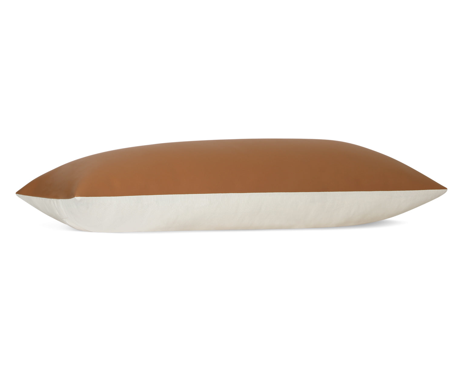 Naima in Tan, Large Lumbar Faux Leather Pillow