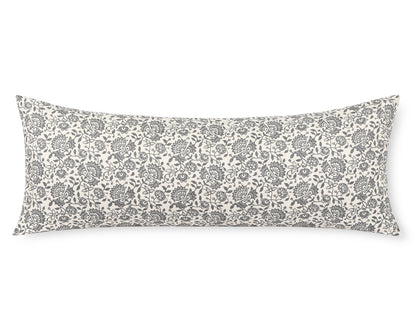 Lille in Cream and Graphite, Large Lumbar Pillow