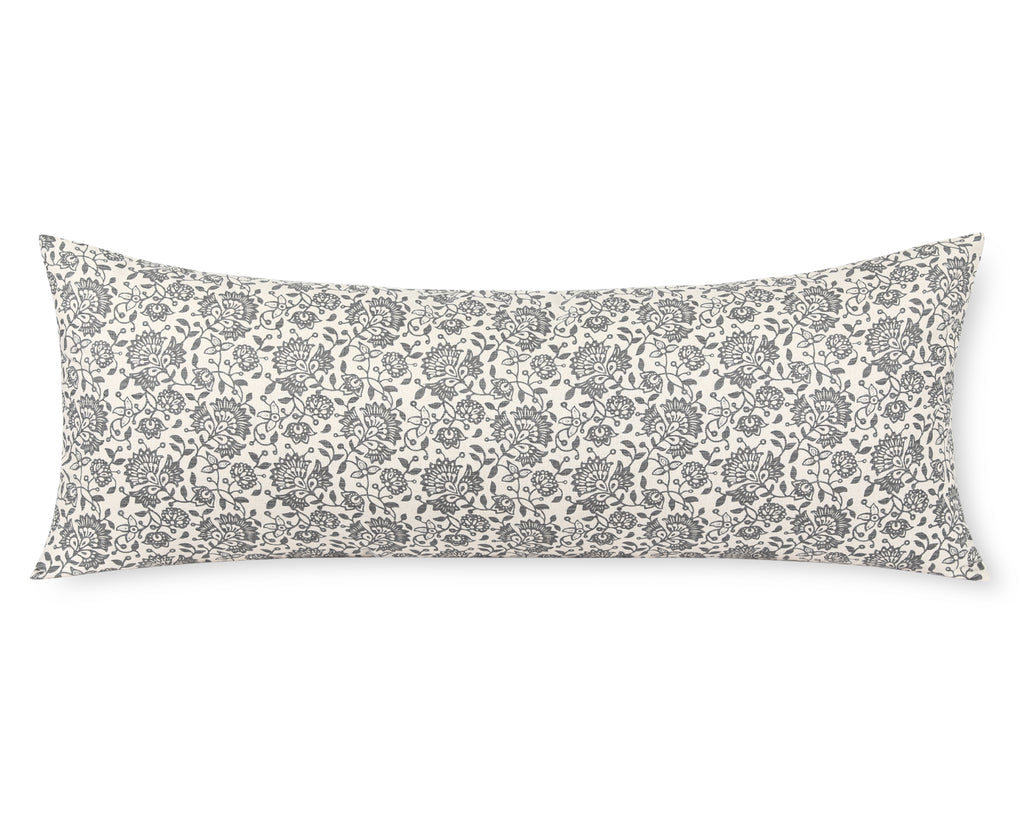 Lille in Cream and Graphite, Large Lumbar Pillow