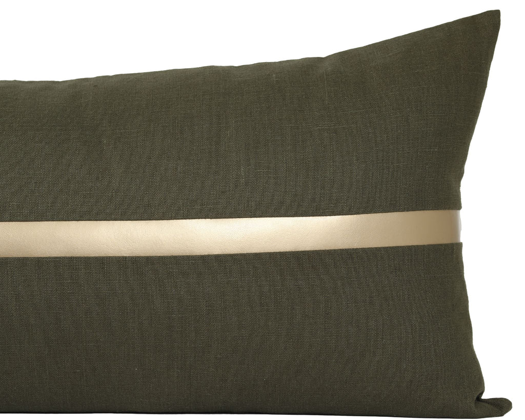 Antibes Moss, 14"x36" Large Lumbar Decorative Pillows Coterie Brooklyn 