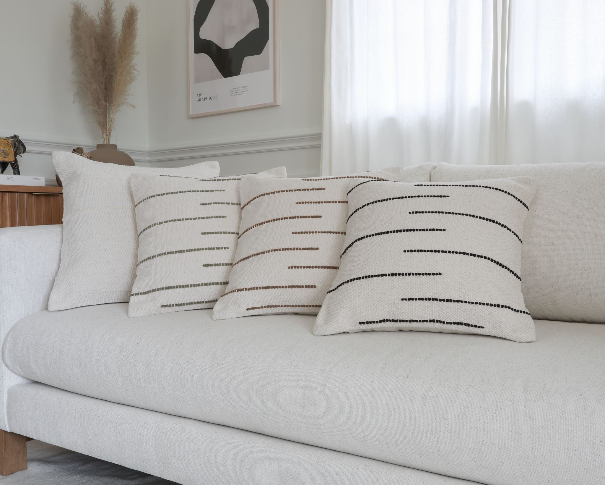 Astor, Ivory and Black Decorative Pillows Coterie Brooklyn 