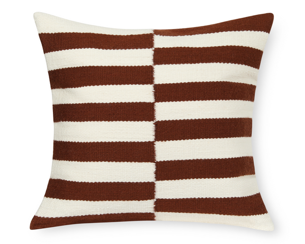 Cyprus, Handwoven Rich brown and Cream Wool Pillow Cover