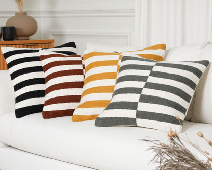 Cyprus, Black Wool Cover Decorative Pillows Coterie Brooklyn 