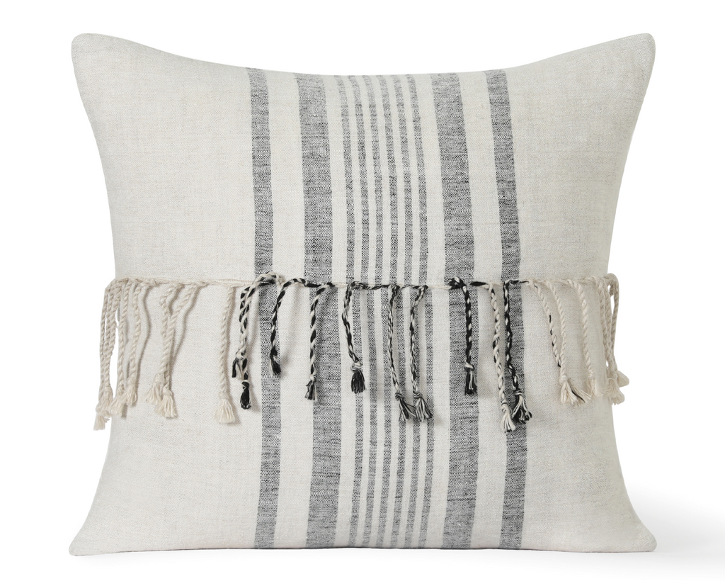 Darien, Linen Fringed Pillow Cover