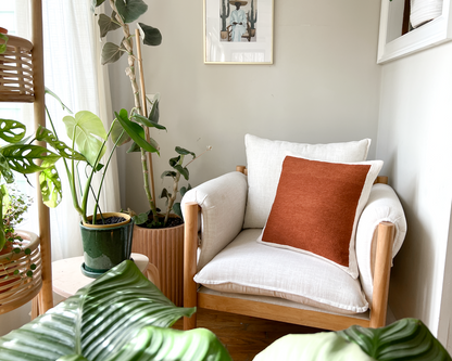 Essex, Rust-Colored Throw Pillow Cover