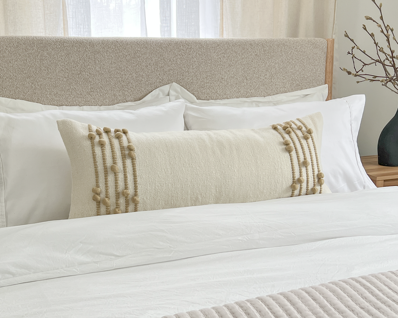 Faryll, Large Lumbar Wool Pillow