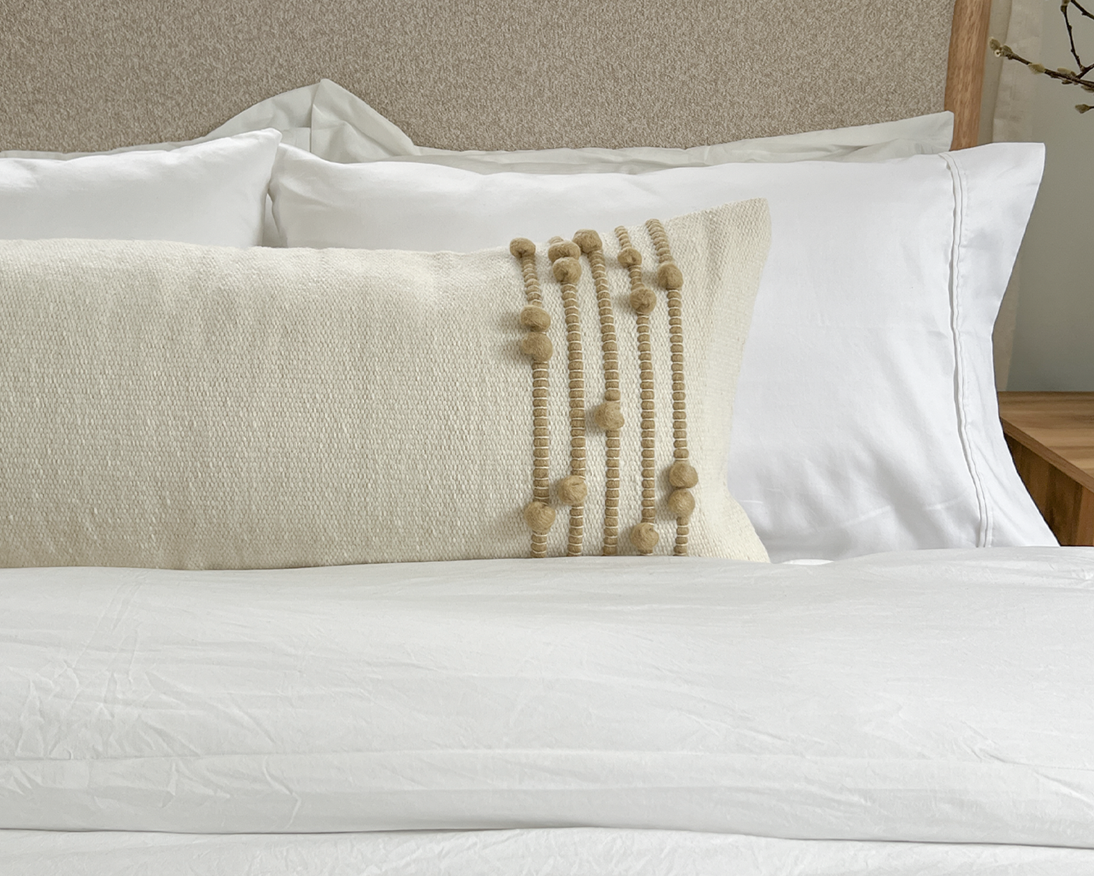 Faryll, Large Lumbar Wool Pillow