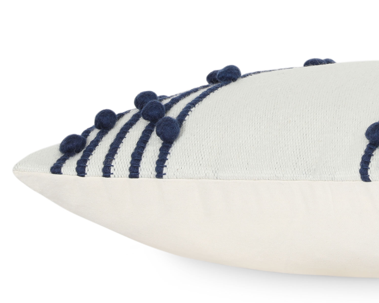 Faryll in Cream and Midnight Blue, Wool Pillow Cover