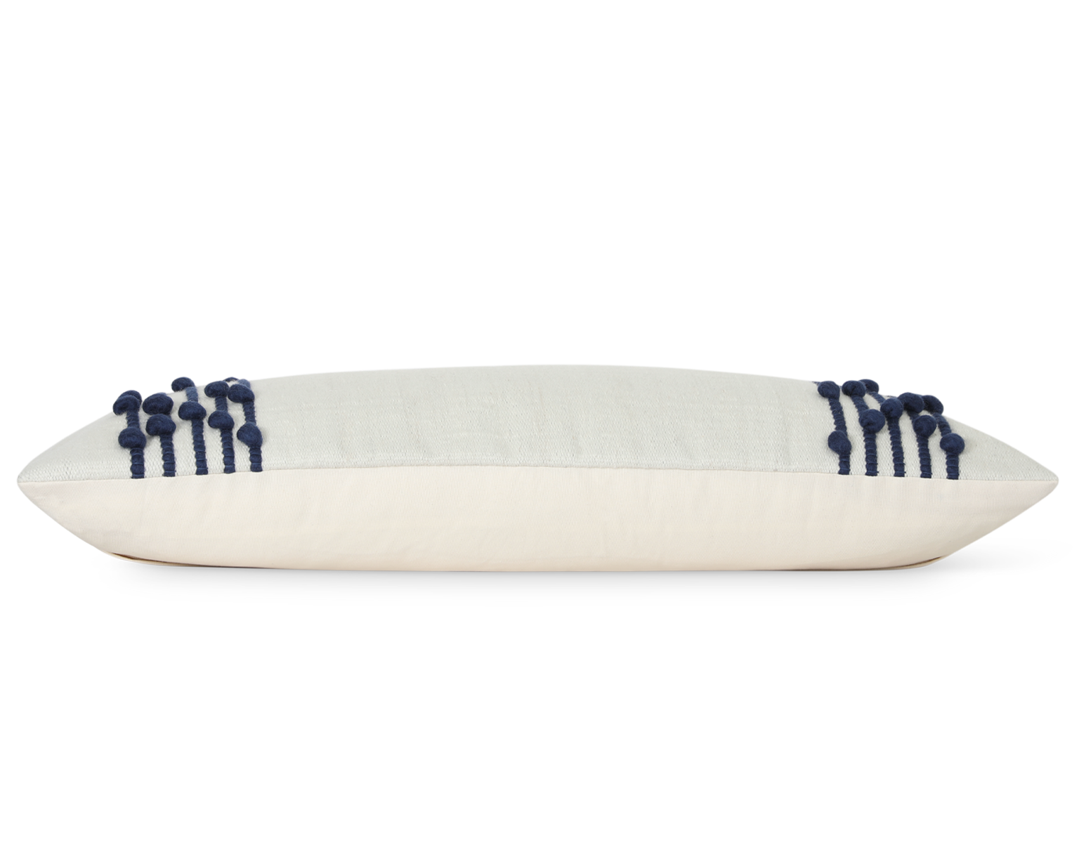 Faryll in Cream and Midnight Blue, Large Lumbar Wool Pillow