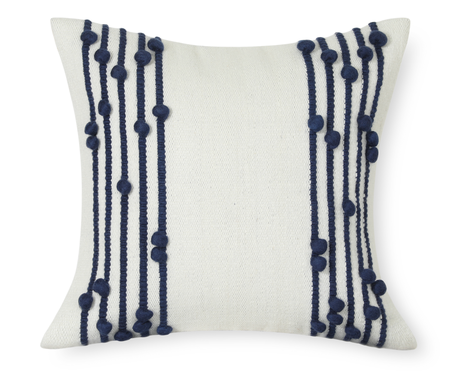Faryll in Cream and Midnight Blue, Wool Pillow Cover