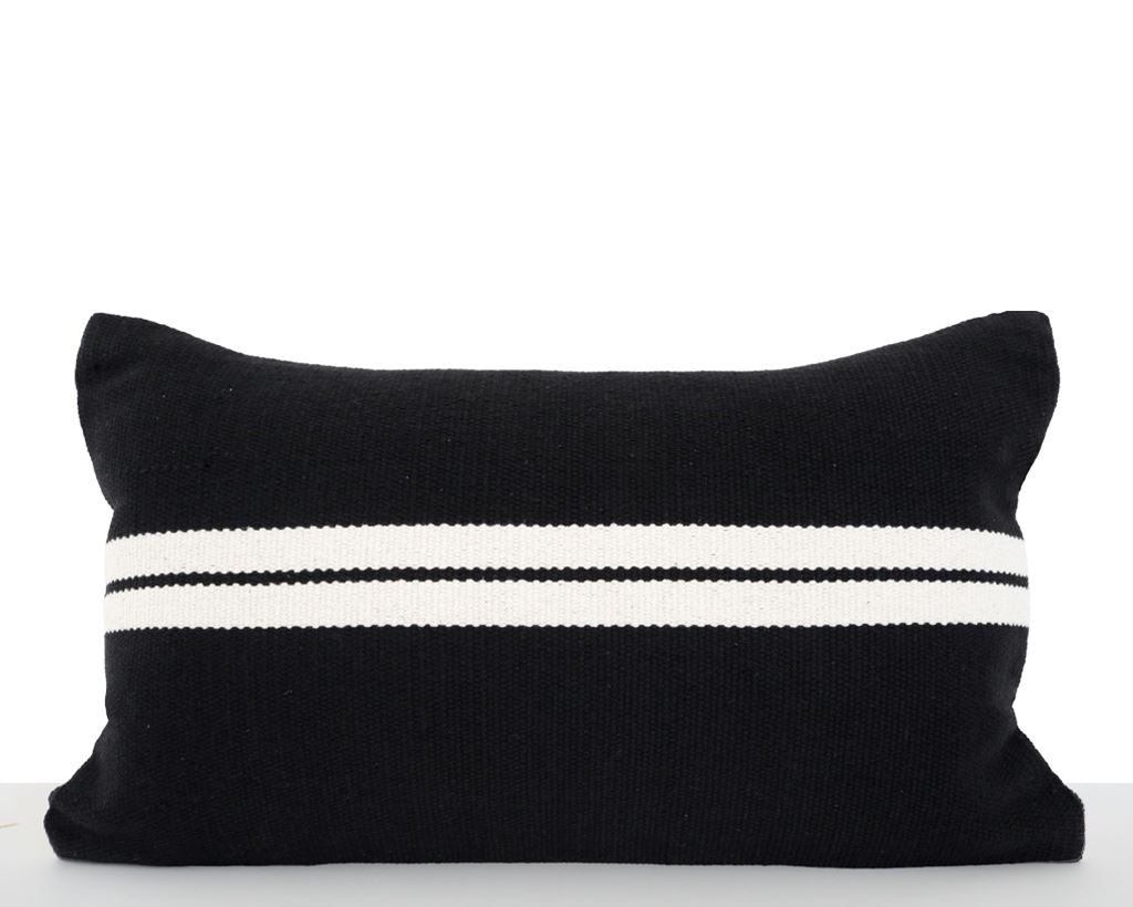 Forsythe, Black Decorative Pillows Coterie Brooklyn Lumbar - 14x24 