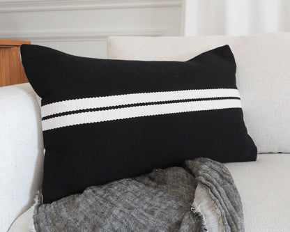 Forsythe in Black, 14"x24" Lumbar Pillow Decorative Pillows Coterie Brooklyn 