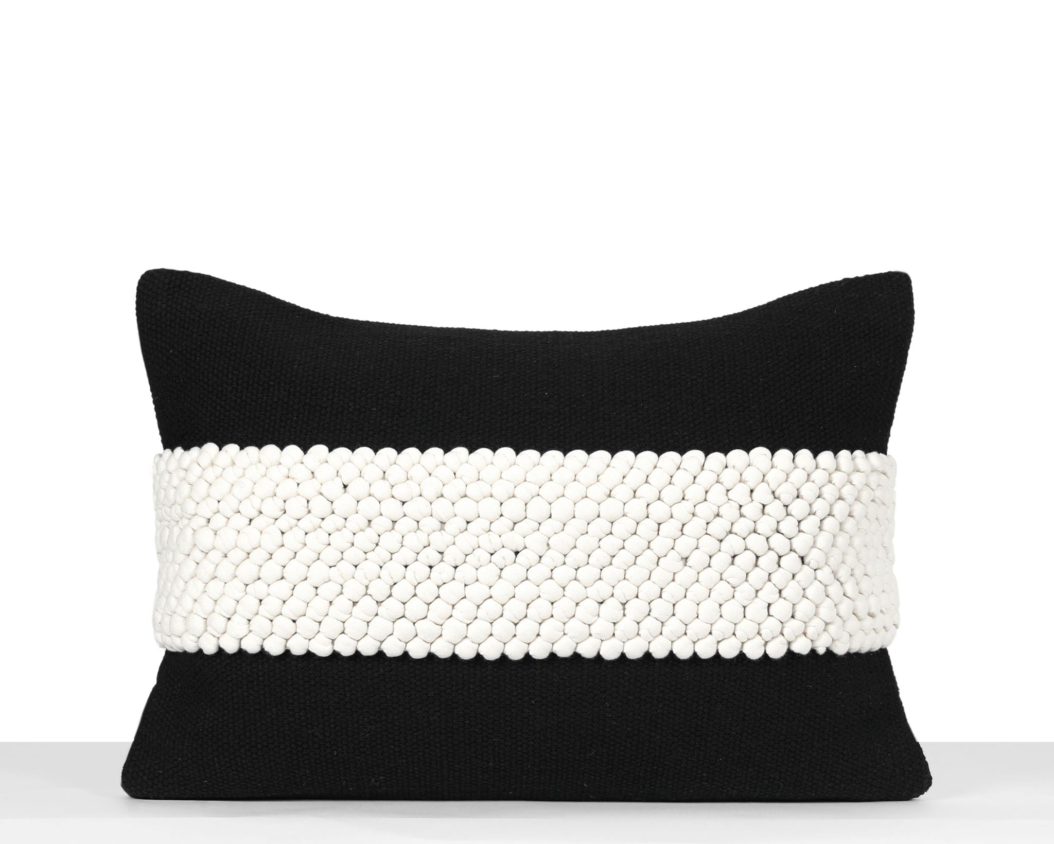 Houston, Black & Cream Decorative Pillows Coterie Brooklyn Lumbar - 14x20 