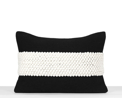 Houston, Black & Cream Decorative Pillows Coterie Brooklyn Lumbar - 14x20 