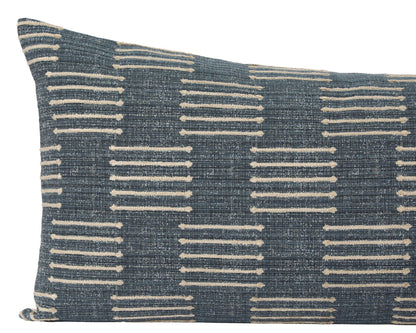 Kingston, Denim Decorative Pillows Coterie, Brooklyn Lumbar - 14x24 