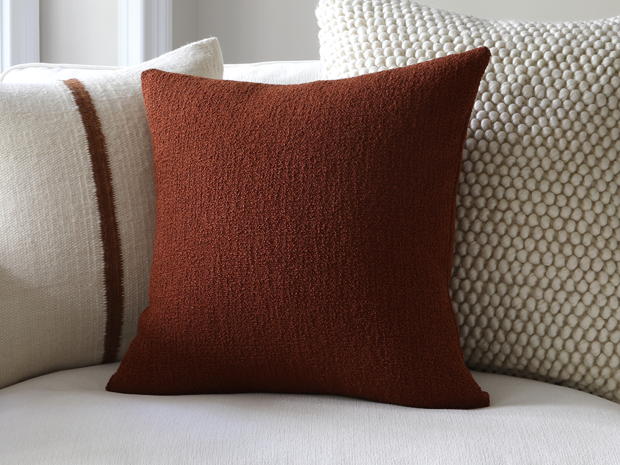 Lima, Boucle Pillow Cover in Sienna