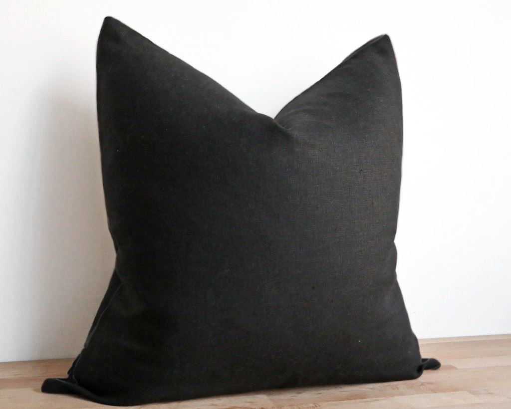 Linen Pillow Cover, Black Decorative Pillows Coterie Brooklyn 