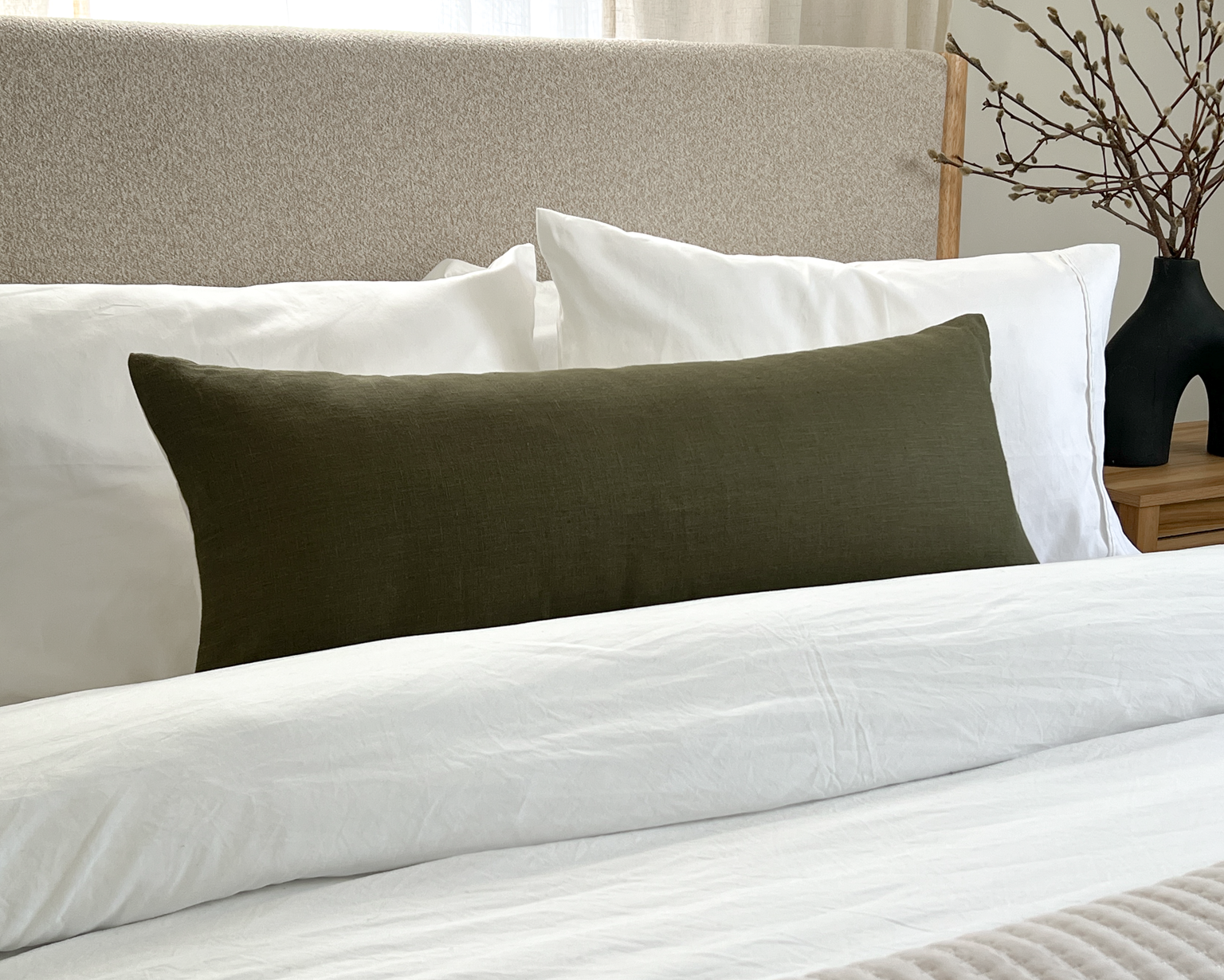 Moss Linen Pillow Cover