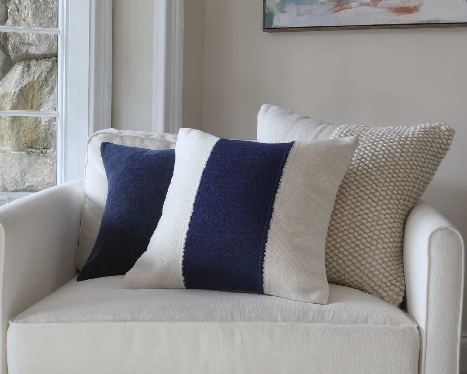 Loyola in Indigo, Wool Pillow Cover