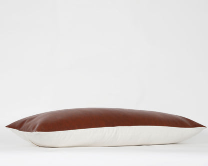 Naima, Faux Leather XL Lumbar Decorative Pillows Coterie Brooklyn 