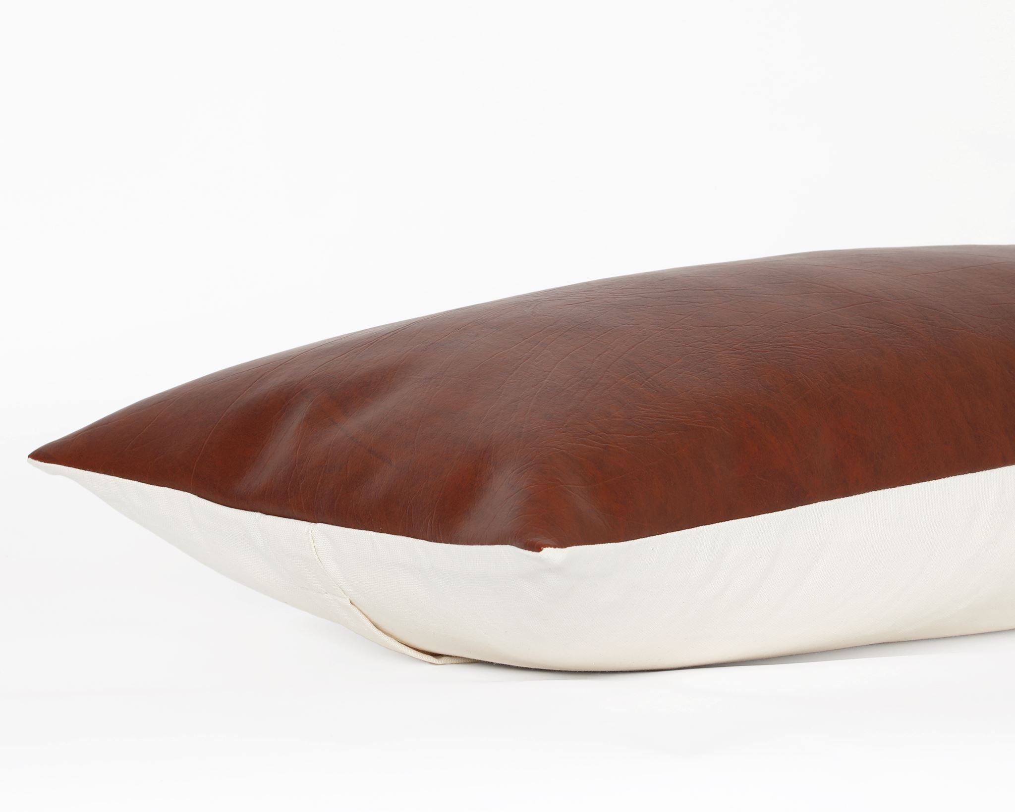 Naima, Faux Leather XL Lumbar Decorative Pillows Coterie Brooklyn 