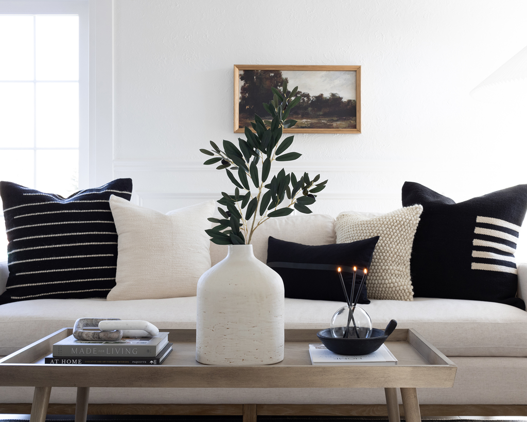 Black and white pillows for couch best sale