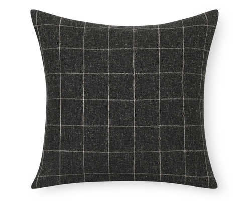 Townsend, Charcoal Windowpane Pillow Cover