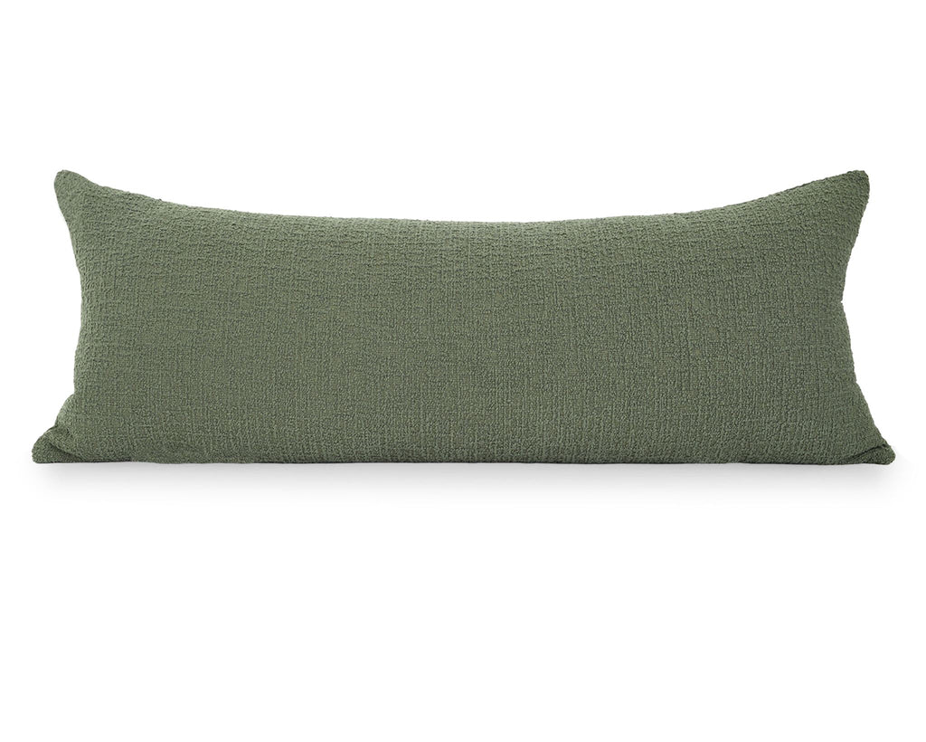 Uma, Olive Boucle Decorative Pillows Coterie Brooklyn Large Lumbar - 14x36 