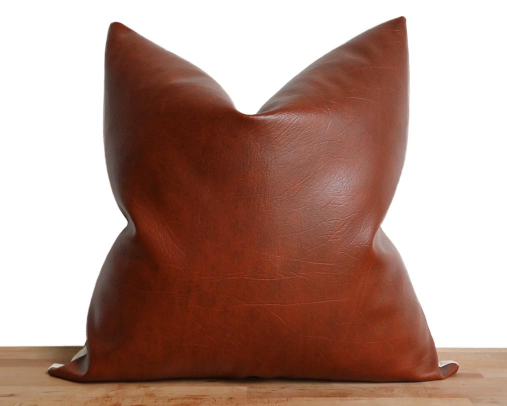Naima, Faux Leather Decorative Pillows Stitched By Grace 