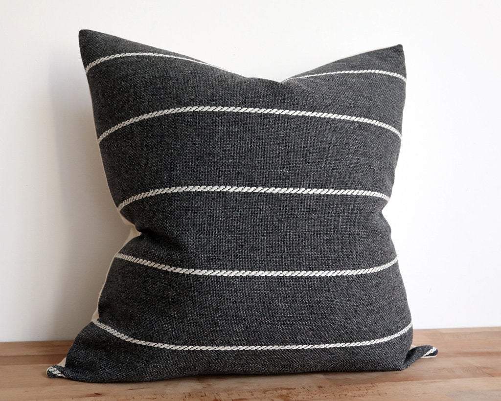 Lille, Charcoal Decorative Pillows Stitched By Grace 