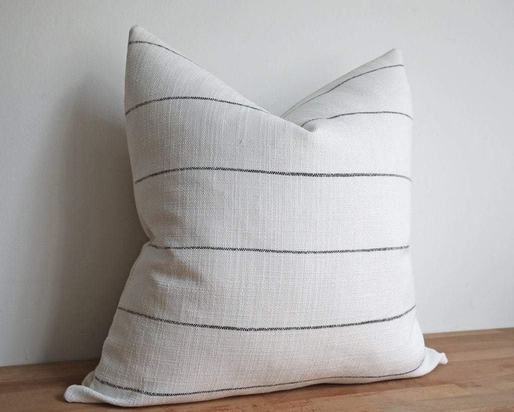 Hudson, Ivory and Onyx Decorative Pillows Stitched By Grace 