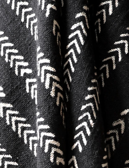 Block Printed Throw Blanket, Black Throw Blankets Coterie Brooklyn 