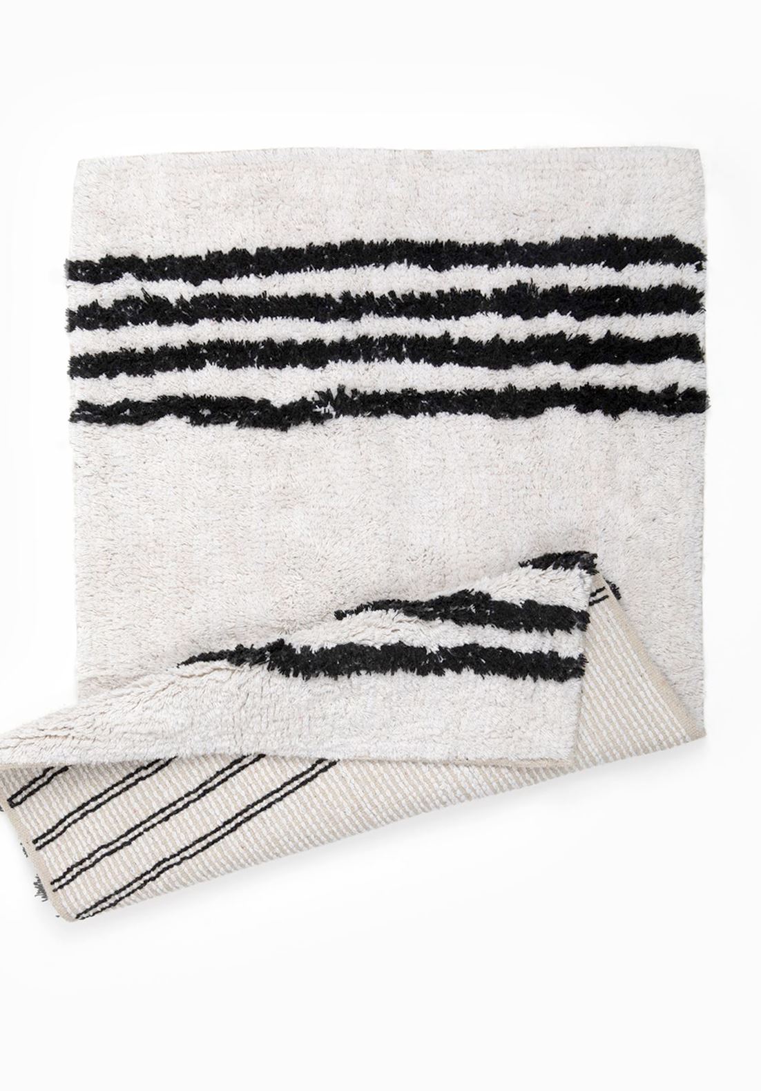 Bristol Bath Mat, Ivory and Black Bath Mats & Rugs Coterie Brooklyn 