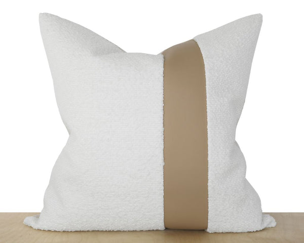 Black and White Color Block Pillow Cover, Gold Faux Leather Accent –  Coterie, Brooklyn