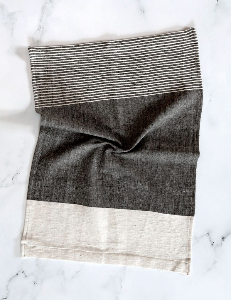 Ethiopian Cotton Tea Towel, Charcoal Kitchen Linens Sets Coterie Brooklyn 