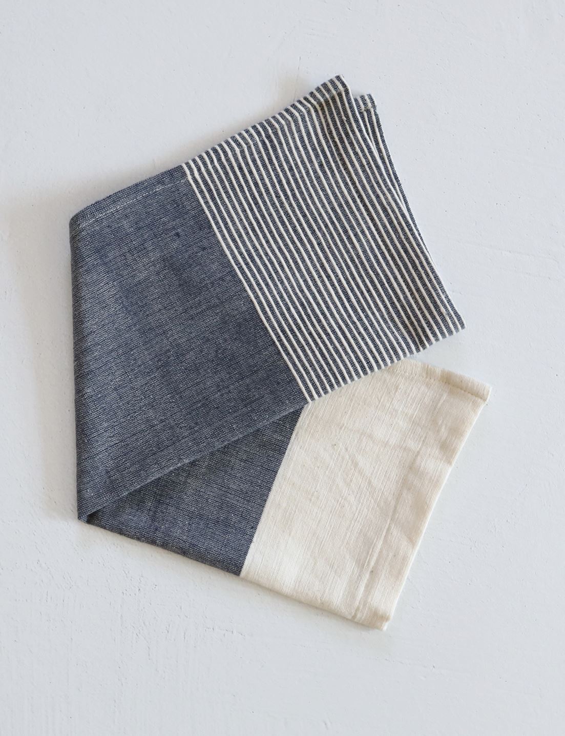 Ethiopian Cotton Tea Towel, Navy Kitchen Linens Sets Coterie Brooklyn 