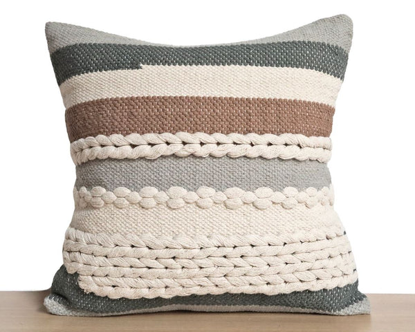 Stain Resistant! Sasso Parchment Neutral Textured Throw Pillow Cover -  Chloe & Olive