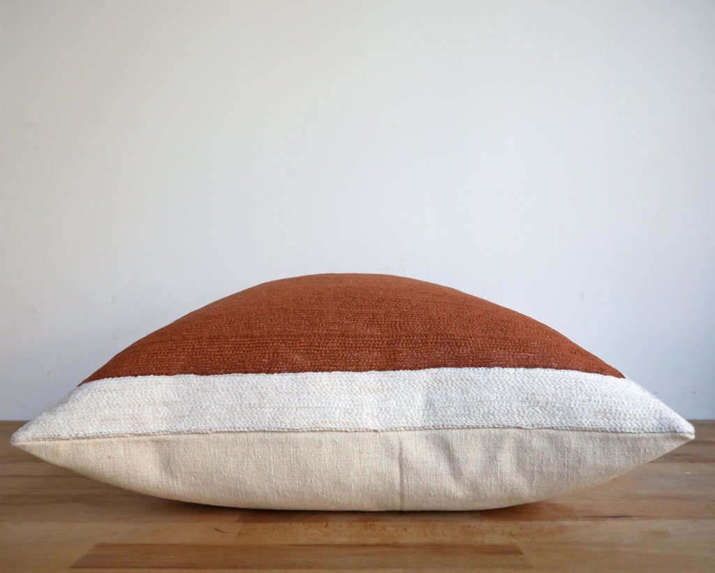 Essex, Color Block Pillow Cover in Rust Decorative Pillows Coterie Brooklyn 