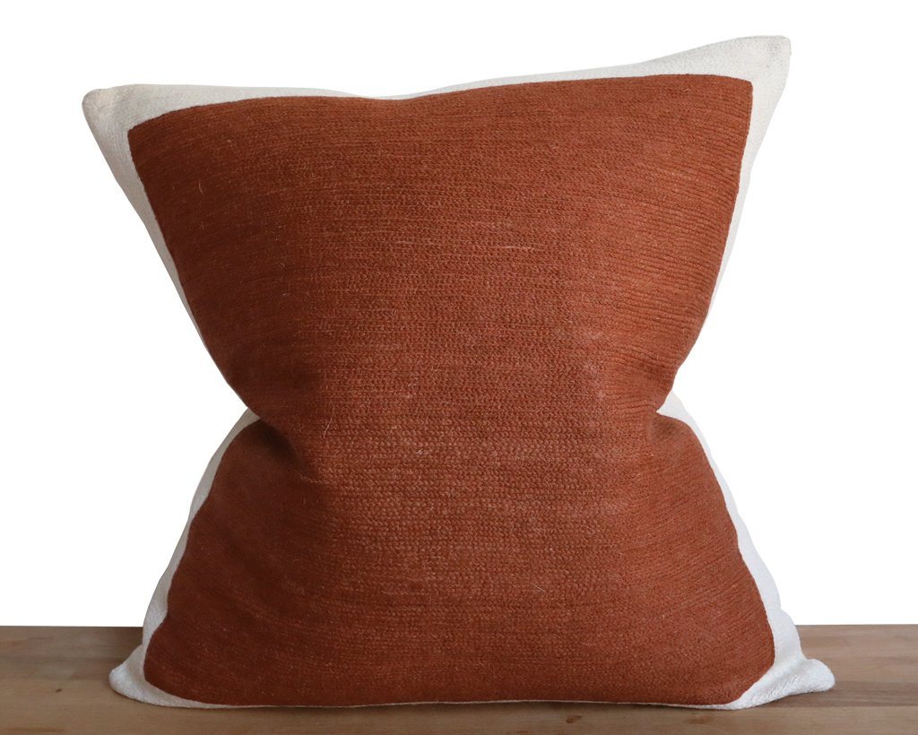 Essex, Color Block Pillow Cover in Rust Decorative Pillows Coterie Brooklyn 