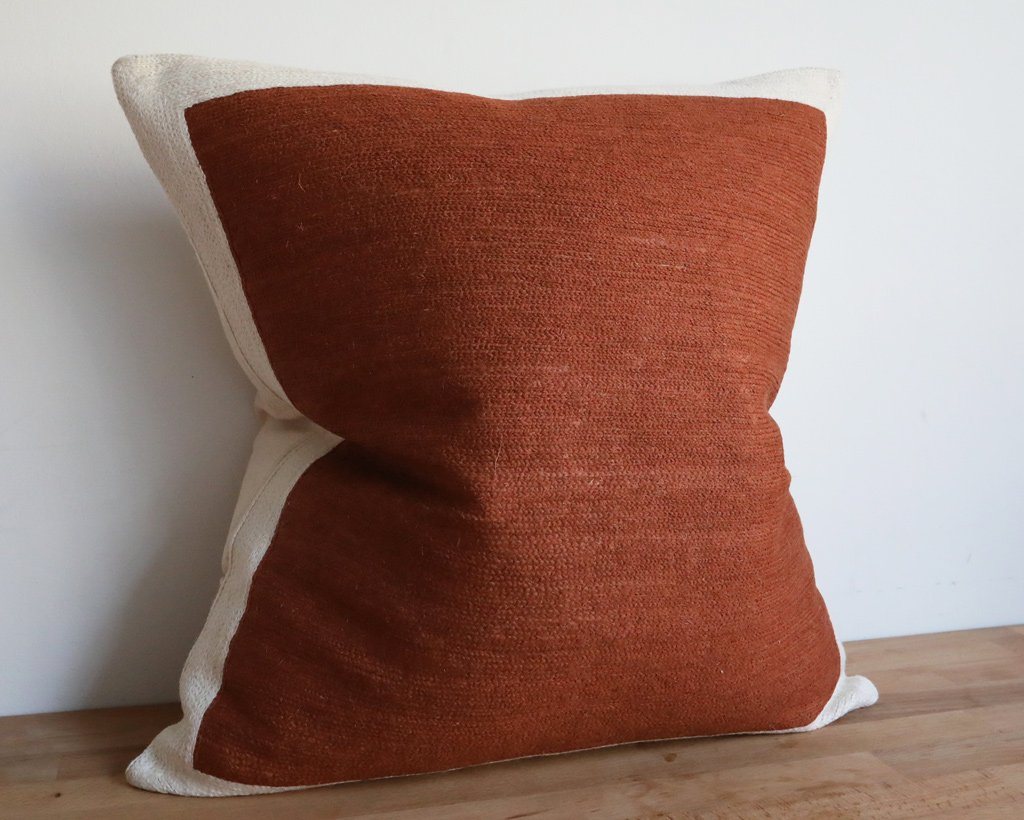 Essex, Color Block Pillow Cover in Rust Decorative Pillows Coterie Brooklyn 