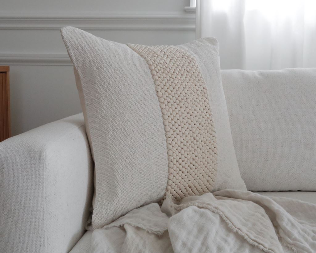 Textured Knotted Pillow Cover in Ivory and Sand – Coterie, Brooklyn