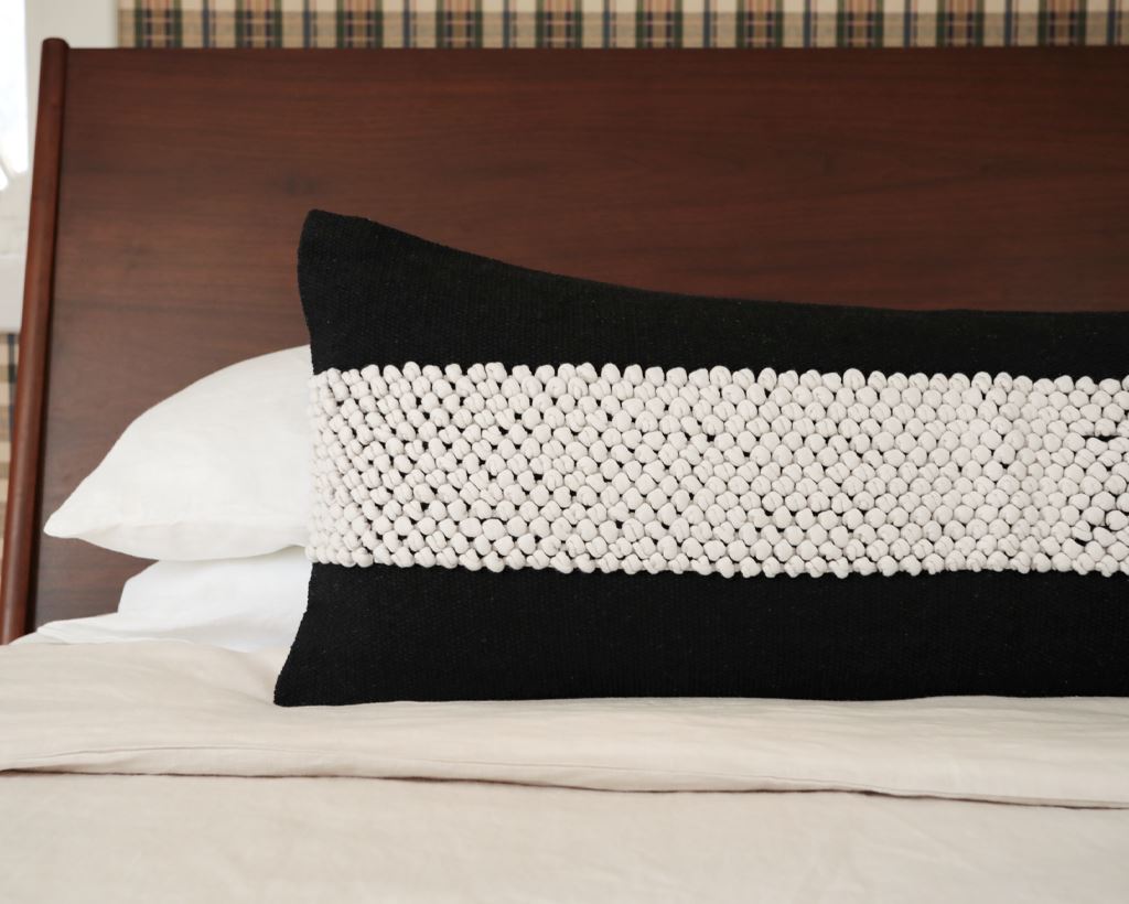 Houston Black, 14"x36", Large Lumbar Decorative Pillows Coterie Brooklyn 
